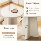 Tavolo da Pranzo Rotondo per 2-4 Persone, Tavolo Piccolo da Cucina da 80 cm con Base Robusta, Mobile Moderno per Sala da Pranzo, Salotto, Bianco