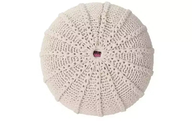 Poltrona Sacco in Maglia, Poltrona Sacco Comoda con Imbottitura in Schiuma, Poltrona Divano per Soggiorno, Camera da Letto, Beige