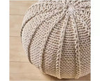 Poltrona Sacco in Maglia, Poltrona Sacco Comoda con Imbottitura in Schiuma, Poltrona Divano per Soggiorno, Camera da Letto, Beige