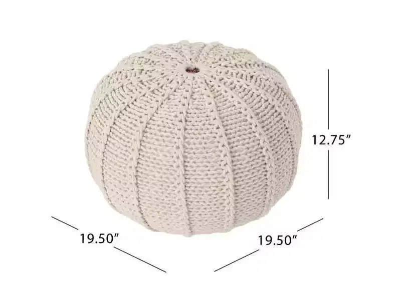 Poltrona Sacco in Maglia, Poltrona Sacco Comoda con Imbottitura in Schiuma, Poltrona Divano per Soggiorno, Camera da Letto, Beige