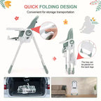 Seggiolone per neonati Easy Clean, regolabile in altezza, con 5 posizioni di reclinazione, doppio vassoio rimovibile e imbracatura a 5 punti