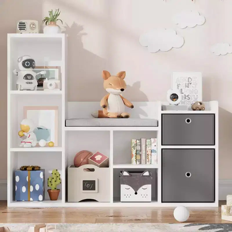 PB Fabric Cushioned Kids Bookcase