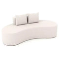 Costway 78.5 Sofa Couch Upholstered Curved Sofa with 2 Cozy Pillows Low Backrest Beige/Gray