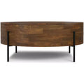 Farmington SOLID MANGO WOOD 38 inch Wide Round Modern Urban Drum Coffee Table