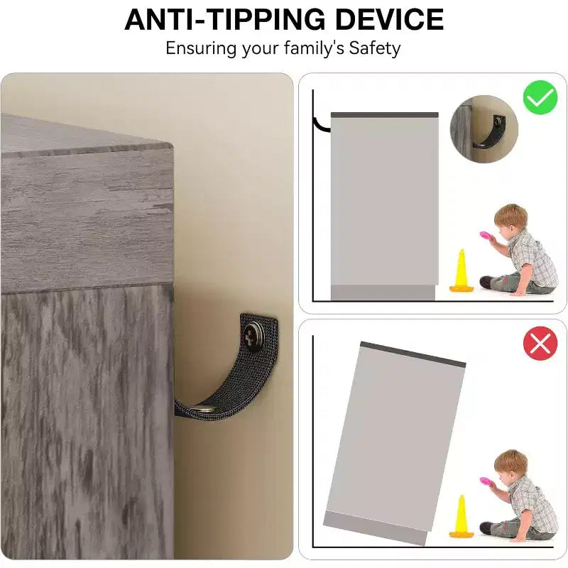 Armadio a due ante e quattro cassetti grigio | Camera da letto, camera dei bambini, piccoli spazi