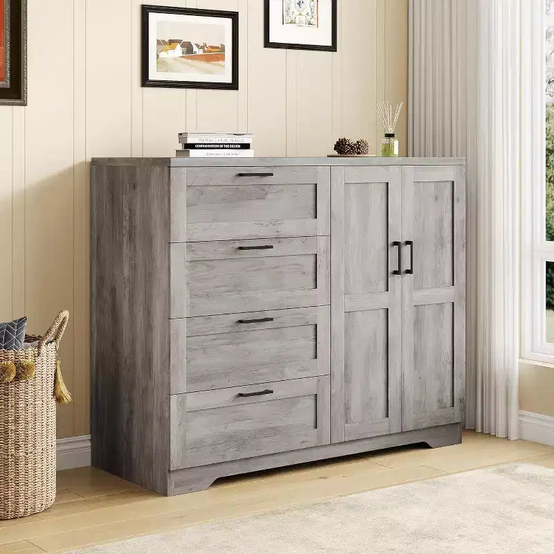Armadio a due ante e quattro cassetti grigio | Camera da letto, camera dei bambini, piccoli spazi