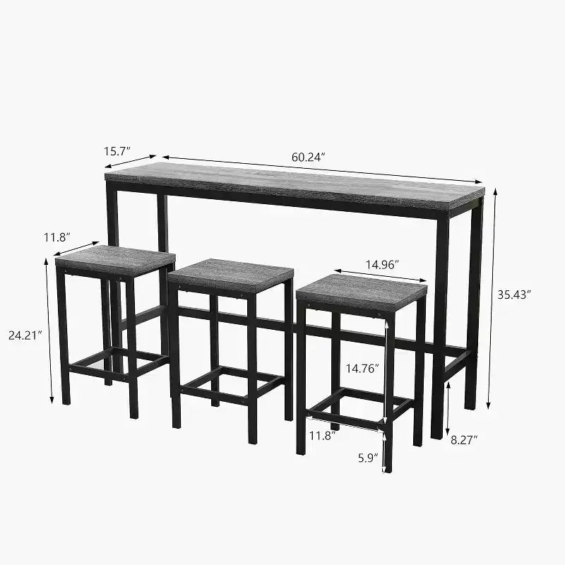 Set da 4 pz. Tavolo da Pranzo con 4 Sedie, Set Tavolo ben fatto per Sala da Pranzo, Soggiorno, Casa o Ufficio
