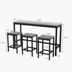 Set da 4 pz. Tavolo da Pranzo con 4 Sedie, Set Tavolo ben fatto per Sala da Pranzo, Soggiorno, Casa o Ufficio
