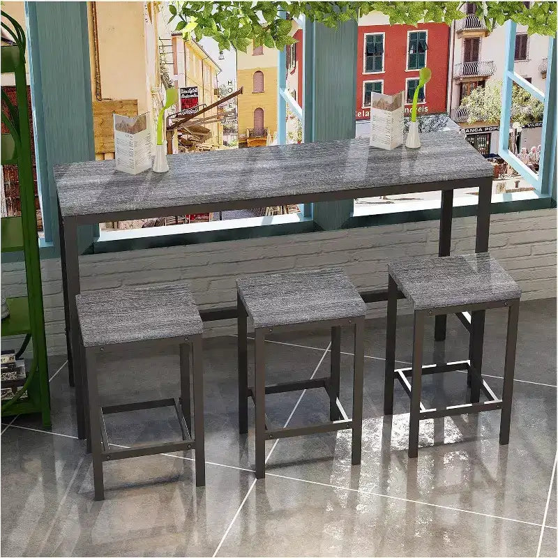 Set da 4 pz. Tavolo da Pranzo con 4 Sedie, Set Tavolo ben fatto per Sala da Pranzo, Soggiorno, Casa o Ufficio