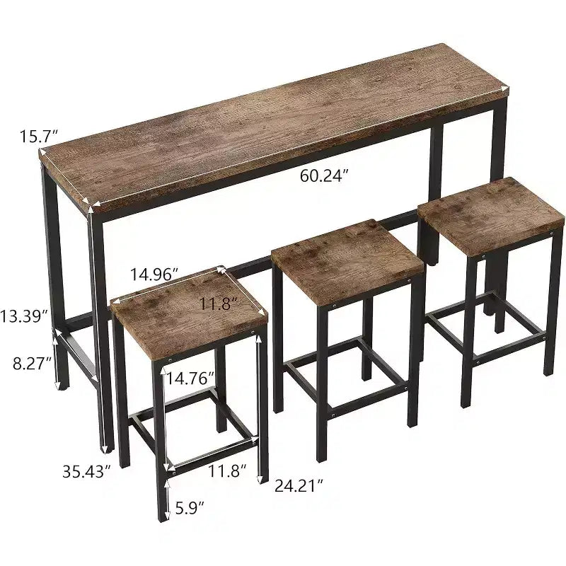 Set da 4 pz. Tavolo da Pranzo con 4 Sedie, Set Tavolo ben fatto per Sala da Pranzo, Soggiorno, Casa o Ufficio