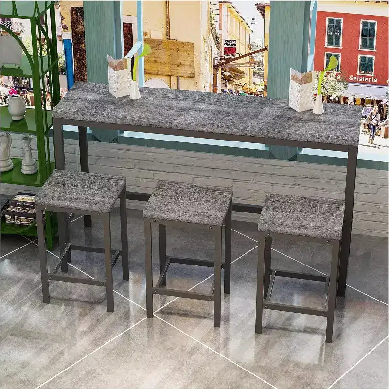 4pcs/Set Kitchen Dining Table with 4 Chairs, Well-Crafted Table Set for Dining Room, Living Room, Home, or Office