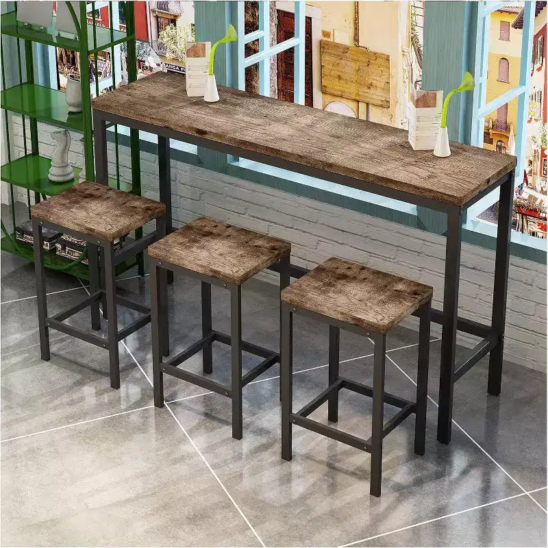 Set da 4 pz. Tavolo da Pranzo con 4 Sedie, Set Tavolo ben fatto per Sala da Pranzo, Soggiorno, Casa o Ufficio
