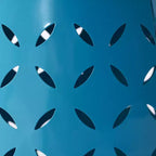 Tavolino d'appoggio cilindrico industriale accentato da 12 pollici con design a intaglio curvo per uso interno ed esterno