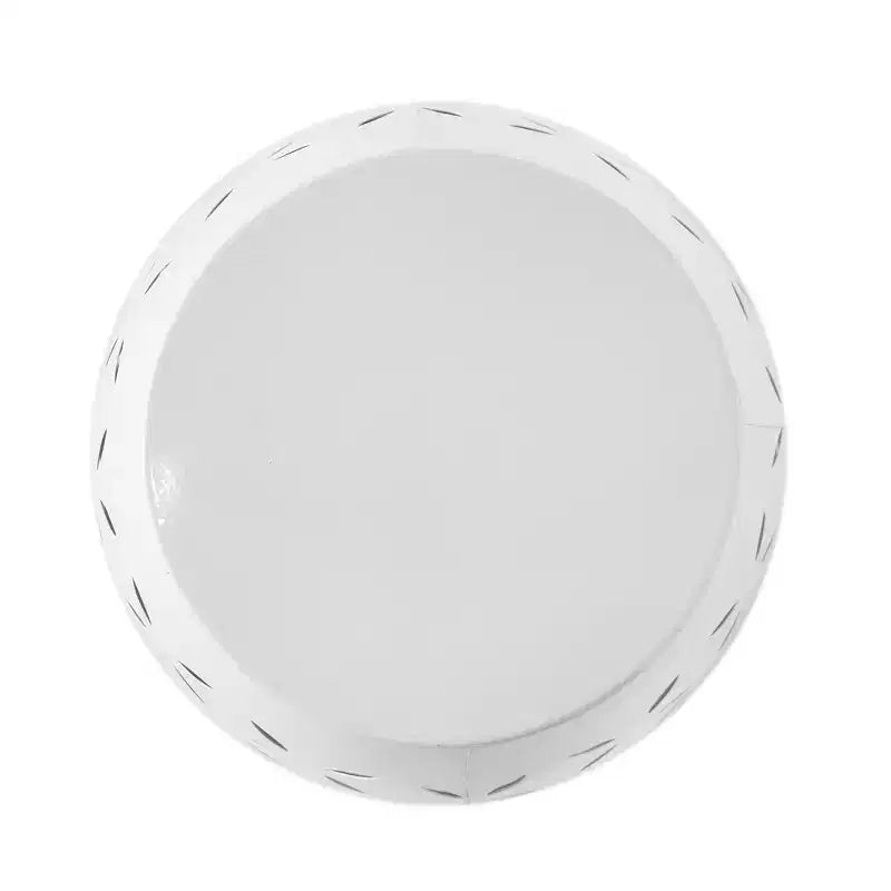 Tavolino d'appoggio cilindrico industriale accentato da 12 pollici con design a intaglio curvo per uso interno ed esterno