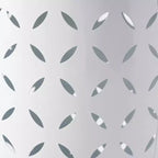 Tavolino d'appoggio cilindrico industriale accentato da 12 pollici con design a intaglio curvo per uso interno ed esterno