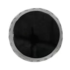 Tavolino d'appoggio cilindrico industriale accentato da 12 pollici con design a intaglio curvo per uso interno ed esterno