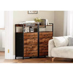 Cassettiera con 4 cassetti, dotata di piano d'appoggio in legno e specchiera, adatta per camere da letto e cucine, 41x29x83.5 cm
