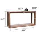 Consolle moderna in legno massello impiallacciato con ampio ripiano contenitore, tavolo da divano, tavolino da bar per soggiorno, corridoio