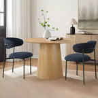 Set di 2 sedie da pranzo imbottite, sedie moderne da cucina con schienale aperto, seduta in morbido tessuto e gambe in metallo nero