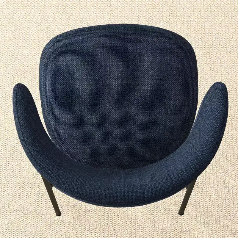 Set di 2 sedie da pranzo imbottite, sedie moderne da cucina con schienale aperto, seduta in morbido tessuto e gambe in metallo nero