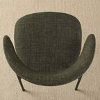 Set di 2 sedie da pranzo imbottite, sedie moderne da cucina con schienale aperto, seduta in morbido tessuto e gambe in metallo nero