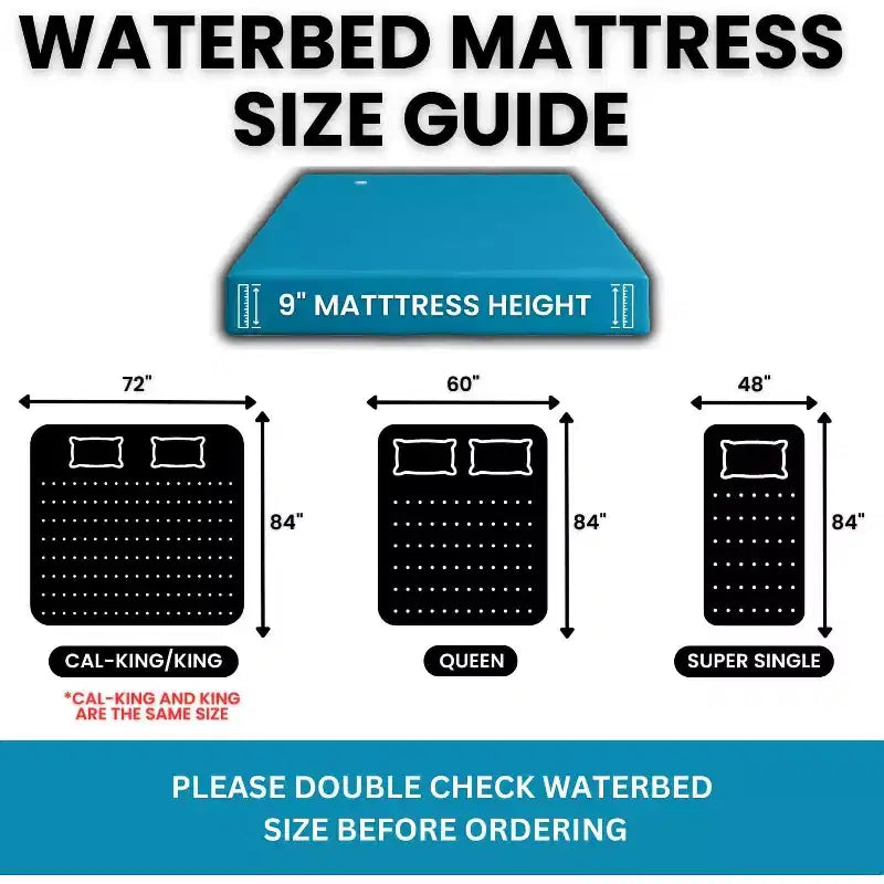 Materasso ad acqua Hardside a movimento libero, Full Motion con angoli rinforzati - Telaio non incluso