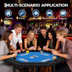 Tavolo da poker pieghevole da 48 pollici per 8 giocatori, tavolo da gioco portatile pieghevole con sponde imbottite, porta bicchieri in acciaio inossidabile, gambe in metallo pieghevoli