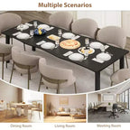 Tavolo da pranzo per 6-8 persone, tavolo rustico Wave con bordo irregolare, piano spesso in MDF e struttura in metallo, impermeabile, antigraffio, versatile, effetto marmo