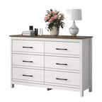 Comò a 6 cassetti con scorrimento fluido in rovere bianco perla 47 W