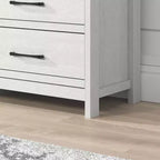 Comò a 6 cassetti con scorrimento fluido in rovere bianco perla 47 W