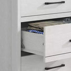 Comò a 6 cassetti con scorrimento fluido in rovere bianco perla 47 W