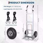 Carrello a mano/carrello saliscale in alluminio, capacità 270 kg, carrello per carichi pesanti con base estensibile