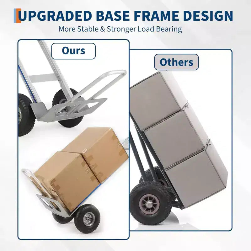 Carrello a mano/carrello saliscale in alluminio, capacità 270 kg, carrello per carichi pesanti con base estensibile