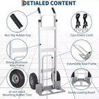 Carrello a mano/carrello saliscale in alluminio, capacità 270 kg, carrello per carichi pesanti con base estensibile