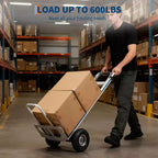 Carrello a mano/carrello saliscale in alluminio, capacità 270 kg, carrello per carichi pesanti con base estensibile