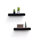 Mensola galleggiante a LED nera da 15,75 pollici con staffa invisibile per montaggio a parete in legno con LED integrato, perfetta per l'arredamento di bagno/camera da letto/cucina o come espositore per libri/piante
