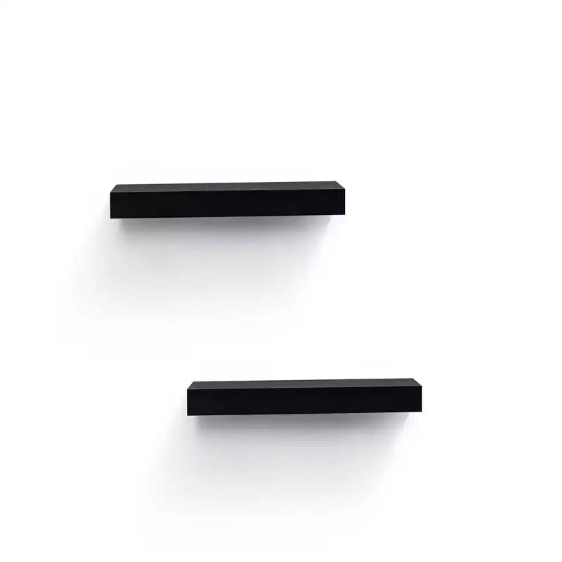 Mensola galleggiante a LED nera da 15,75 pollici con staffa invisibile per montaggio a parete in legno con LED integrato, perfetta per l'arredamento di bagno/camera da letto/cucina o come espositore per libri/piante