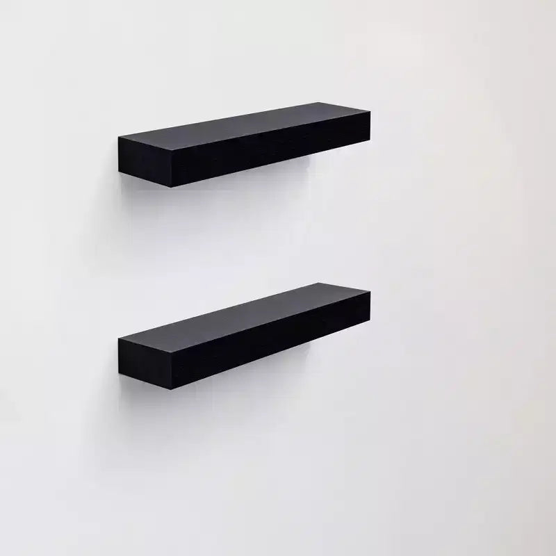 Mensola galleggiante a LED nera da 15,75 pollici con staffa invisibile per montaggio a parete in legno con LED integrato, perfetta per l'arredamento di bagno/camera da letto/cucina o come espositore per libri/piante