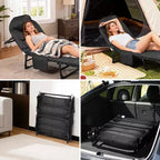 79 Letto Pieghevole Portatile con Cuscino, Brandina da Campeggio per Adulti con Supporto fino a 227 kg, Brandina da Tenda Leggera per Patio, Spiaggia, Interni ed Esterni
