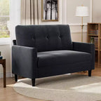 Divanetto piccolo, divano comodo da 127 cm con cuscini spessi, divanetto con montaggio senza attrezzi per camera da letto, divanetto piccolo per spazi ristretti