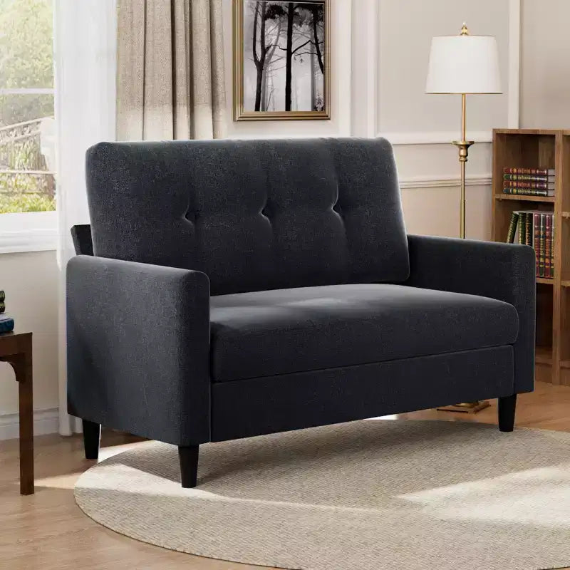 Divanetto piccolo, divano comodo da 127 cm con cuscini spessi, divanetto con montaggio senza attrezzi per camera da letto, divanetto piccolo per spazi ristretti