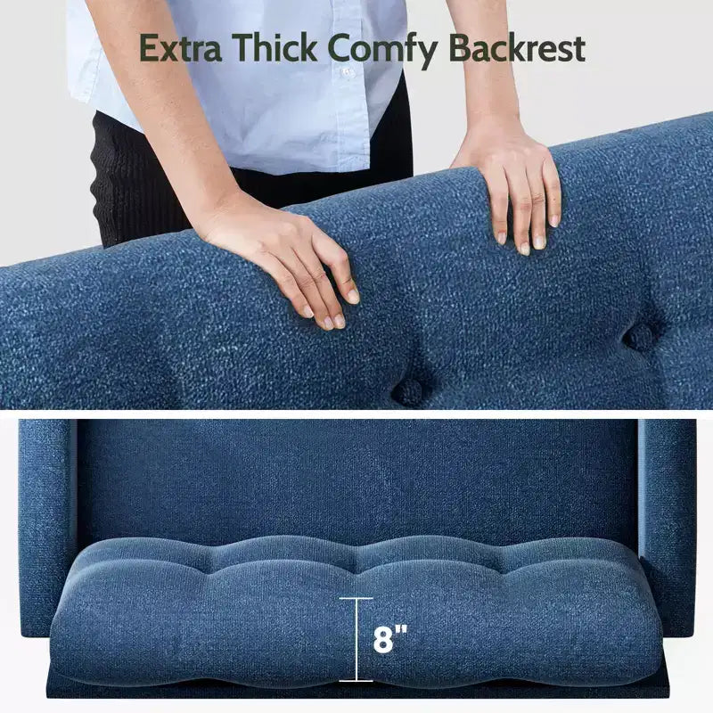 Divanetto piccolo, divano comodo da 127 cm con cuscini spessi, divanetto con montaggio senza attrezzi per camera da letto, divanetto piccolo per spazi ristretti