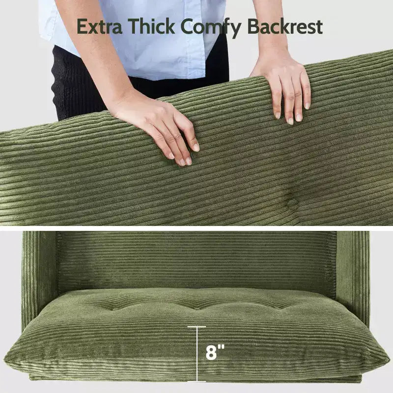 Divanetto piccolo, divano comodo da 127 cm con cuscini spessi, divanetto con montaggio senza attrezzi per camera da letto, divanetto piccolo per spazi ristretti