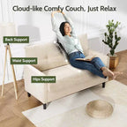 Divanetto piccolo, divano comodo da 127 cm con cuscini spessi, divanetto con montaggio senza attrezzi per camera da letto, divanetto piccolo per spazi ristretti