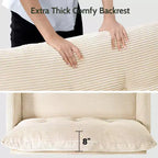 Divanetto piccolo, divano comodo da 127 cm con cuscini spessi, divanetto con montaggio senza attrezzi per camera da letto, divanetto piccolo per spazi ristretti