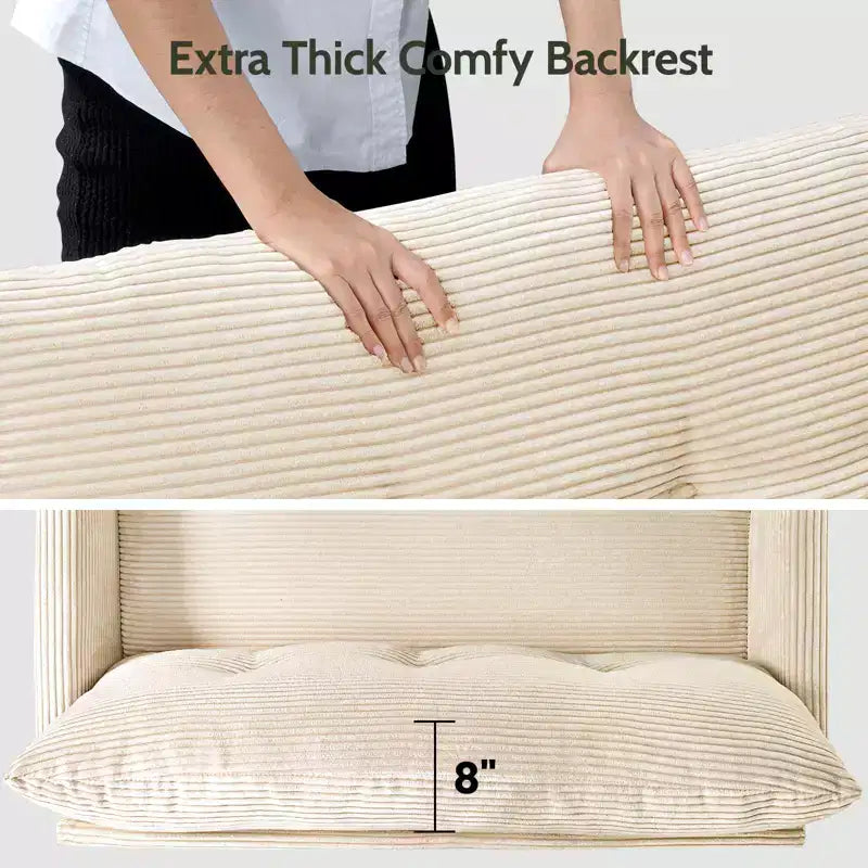 Divanetto piccolo, divano comodo da 127 cm con cuscini spessi, divanetto con montaggio senza attrezzi per camera da letto, divanetto piccolo per spazi ristretti