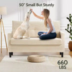 Divanetto piccolo, divano comodo da 127 cm con cuscini spessi, divanetto con montaggio senza attrezzi per camera da letto, divanetto piccolo per spazi ristretti