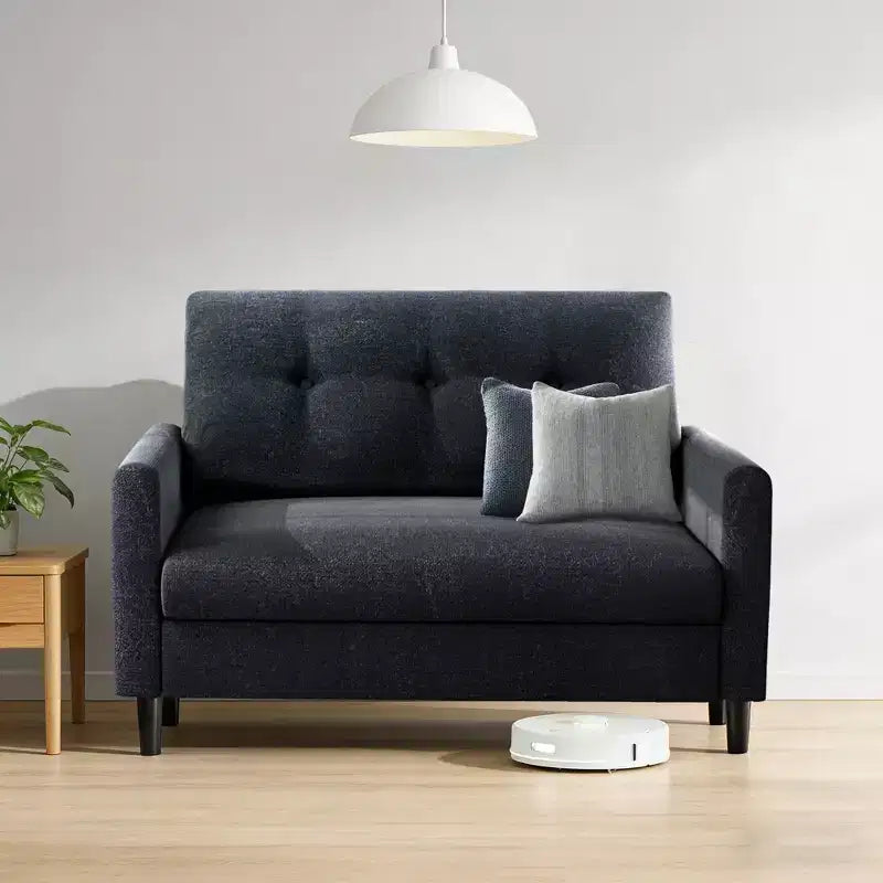 Divanetto piccolo, divano comodo da 127 cm con cuscini spessi, divanetto con montaggio senza attrezzi per camera da letto, divanetto piccolo per spazi ristretti