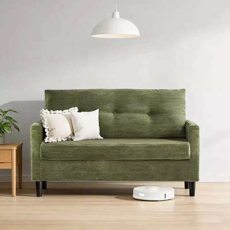Divanetto piccolo, divano comodo da 127 cm con cuscini spessi, divanetto con montaggio senza attrezzi per camera da letto, divanetto piccolo per spazi ristretti