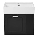 Mobiletto da bagno da parete 21.8 con lavabo, Mobiletto contenitore da bagno con cassetti, Mobile lavabo singolo con ripiano regolabile